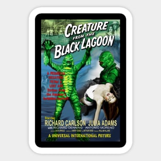 The Creature from the Black Lagoon Faux Retro Movie Poster Sticker